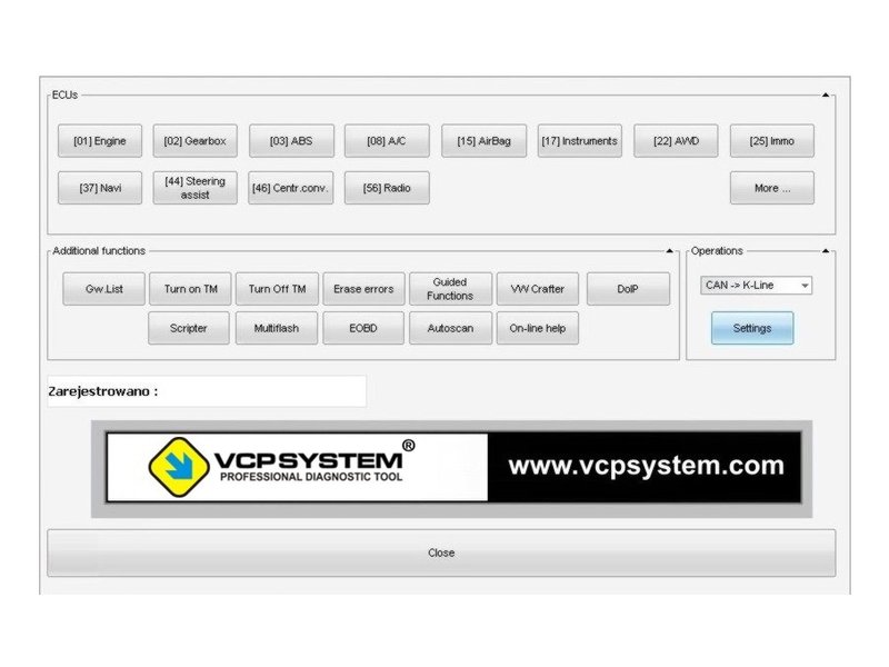 VCP System, program za dijagnostiku